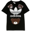 Adidas X Iconic T-shirt Nera con Patch Teddy Bear e Logo con Perle