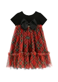 Angel's Face Abito Nero/Scozzese in Tulle per Bambine
