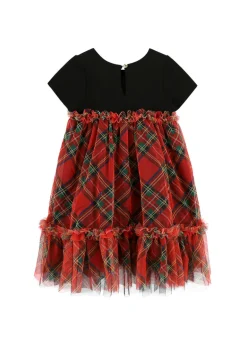 Angel's Face Abito Nero/Scozzese in Tulle per Bambine