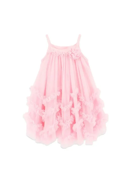 Angel's Face Abito Rosa in Tulle Zig Zag per Bambine