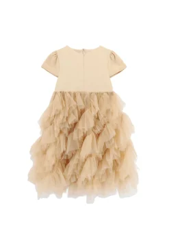 Angel's Face Abito Sabbia con Tulle per Bambine