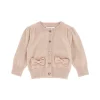 Angel's face Cardigan Beige con Fiocchi per Neonate