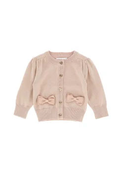 Angel's face Cardigan Beige con Fiocchi per Neonate