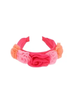 Angel's Face Cerchietto Fucsia con Tulle Rosie per Bambine