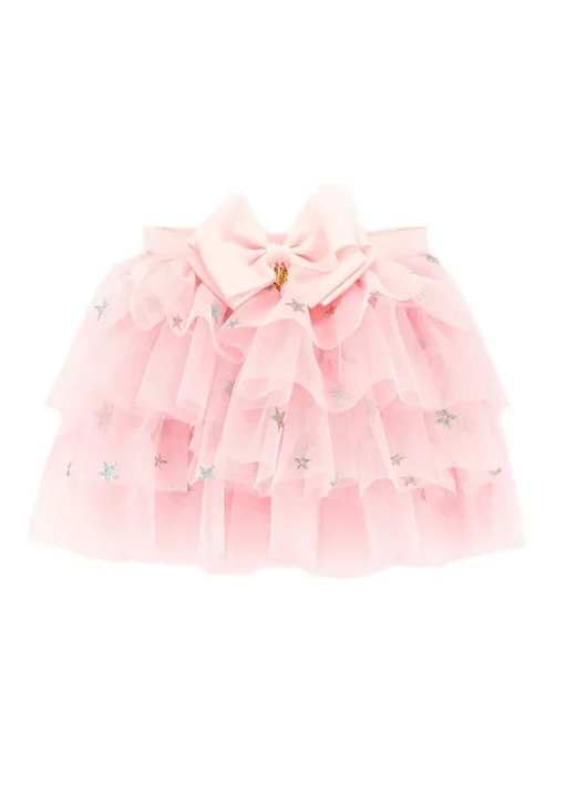 Angel's Face Gonna in Tulle Rosa con Stelle Oro
