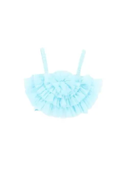 Angel's Face Top Celeste con Tulle Rosetta per Bambine
