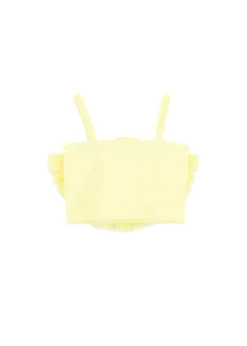 Angel's Face Top Giallo con Tulle Rosetta per Bambine