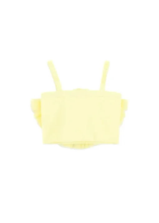 Angel's Face Top Giallo con Tulle Rosetta per Bambine