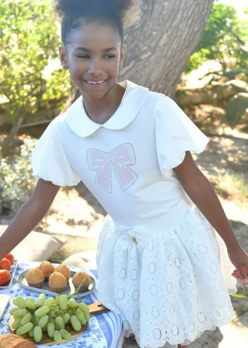 Angel's Face T-shirt Bianca con Stampa Mallory per Bambine