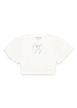 Angel's Face T-shirt Crop Panna per Bambine