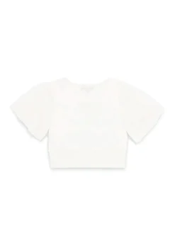 Angel's Face T-shirt Crop Panna per Bambine