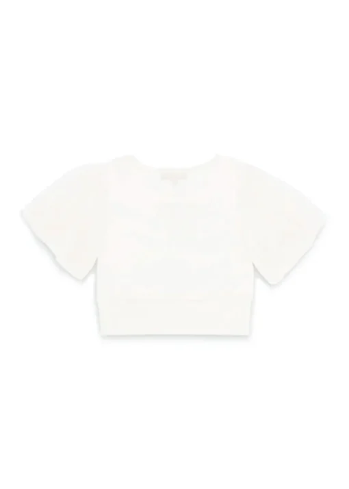 Angel's Face T-shirt Crop Panna per Bambine