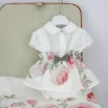 Barcellino T-shirt con Salopette Floreale per Neonate