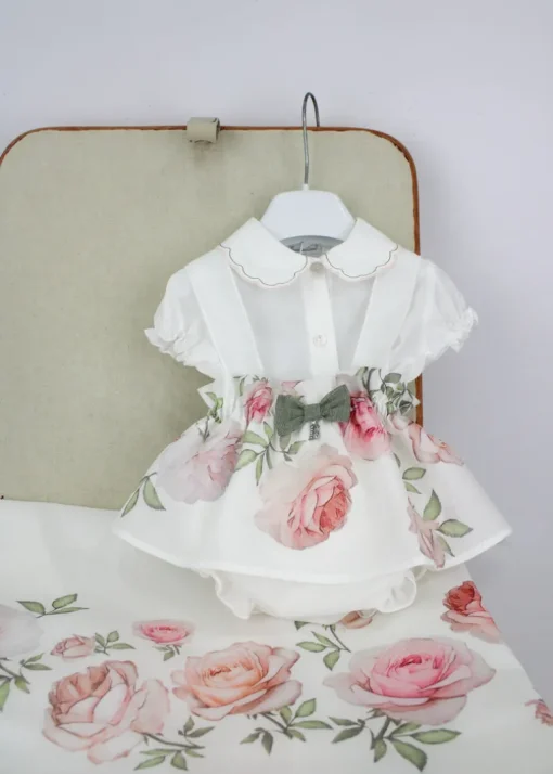 Barcellino T-shirt con Salopette Floreale per Neonate