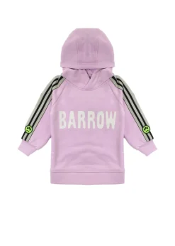 Barrow Kids Abito in Felpa con Cappuccio Rosa con Logo per Neonate