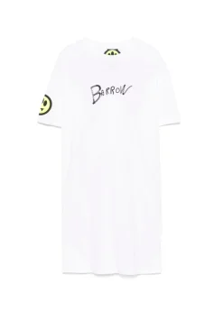 Barrow Kids Abito T-shirt Bianco con Stampa per Bambine