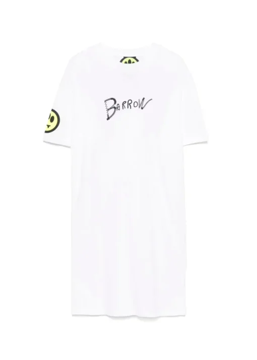 Barrow Kids Abito T-shirt Bianco con Stampa per Bambine