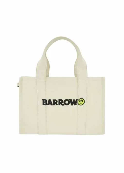 Barrow Kids Borsa Tote Crema con Logo per Bambine
