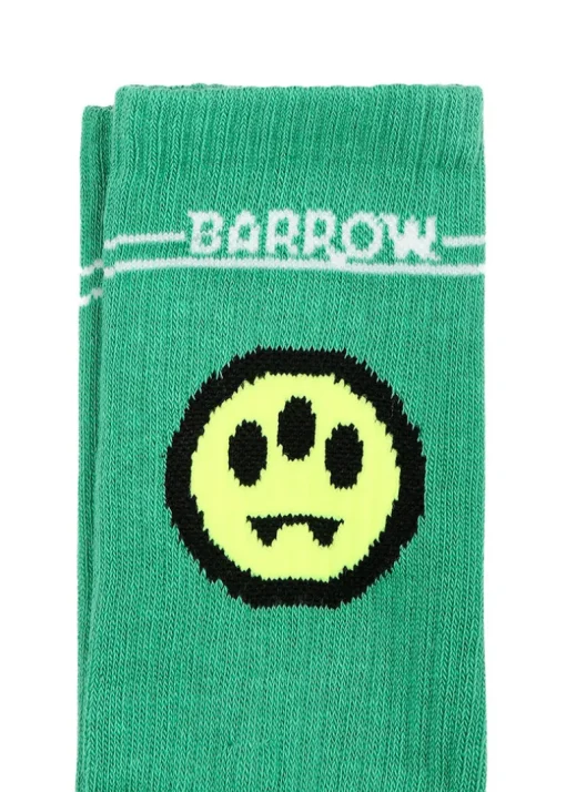 Barrow Kids Calzini Verde con Stampa Smile