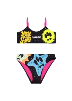 Barrow Kids Costume Bikini Nero con Stampa per Bambine