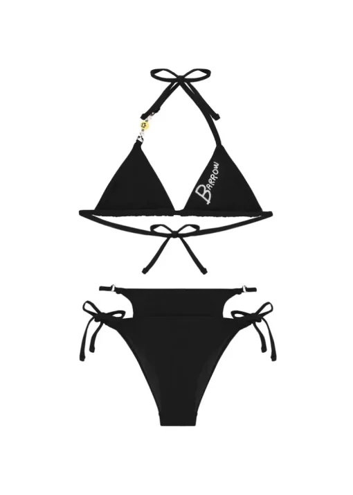 Barrow Kids Costume Bikini Nero con Logo per Bambine