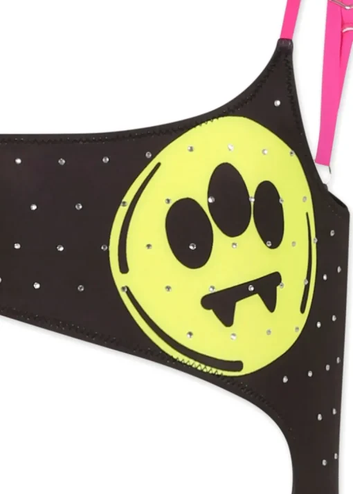Barrow Kids Costume Monokini Nero con Stampa per Bambine