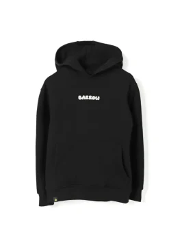 Barrow Kids Felpa con Cappuccio Nera con Stampa Retro e Logo