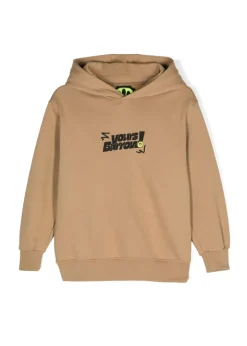Barrow Kids Felpa con Cappuccio Beige con Stampa per Bambini