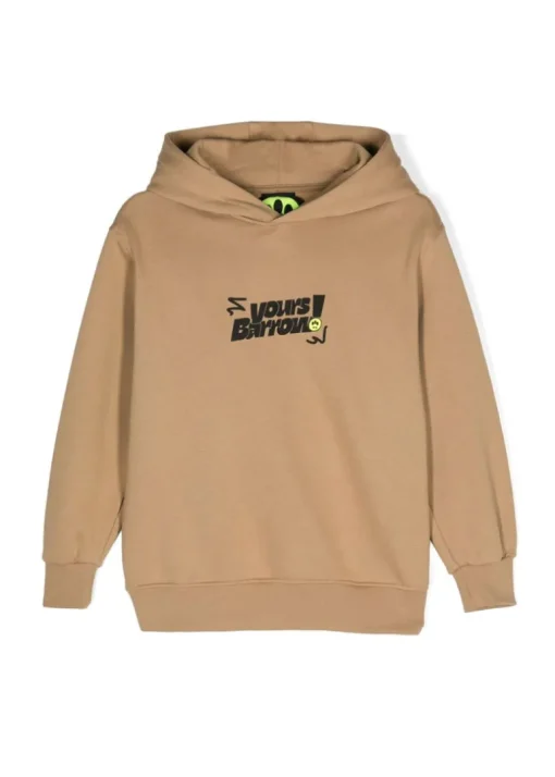 Barrow Kids Felpa con Cappuccio Beige con Stampa per Bambini