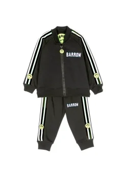 Barrow Kids Felpa con Pantaloni Piombo con Logo per Neonati