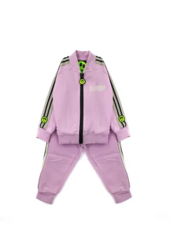 Barrow Kids Felpa con Pantaloni Rosa con Logo per Neonate