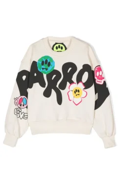 Barrow Kids Felpa Crema con Stampa per Bambine