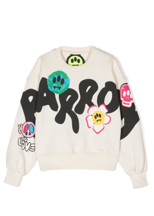 Barrow Kids Felpa Crema con Stampa per Bambine