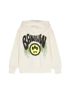 Barrow Kids Felpa Crema con Cappuccio con Stampa Logo per Bambini