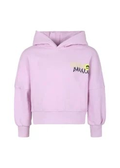 Barrow Kids Felpa Lavanda con Cappuccio con Stampa Logo per Bambine