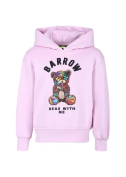Barrow Kids Felpa Lavanda con Cappuccio con Stampa per Bambine