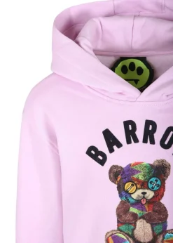 Barrow Kids Felpa Lavanda con Cappuccio con Stampa per Bambine
