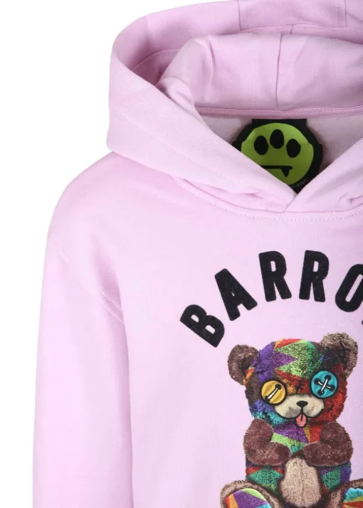 Barrow Kids Felpa Lavanda con Cappuccio con Stampa per Bambine