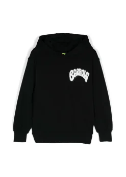 Barrow Kids Felpa Nera con Cappuccio con Stampa Logo per Bambini