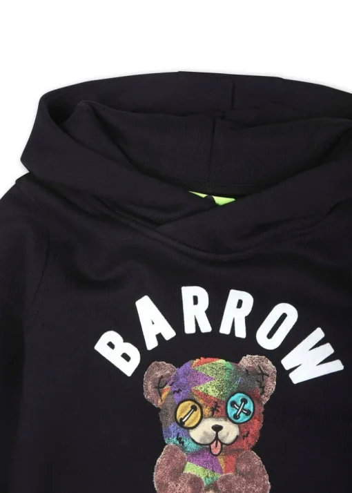 Barrow Kids Felpa Nera con Cappuccio con Stampa per Neonati