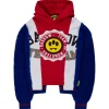 Barrow Kids Felpa Rossa con Cappuccio con Patchwork per Bambini