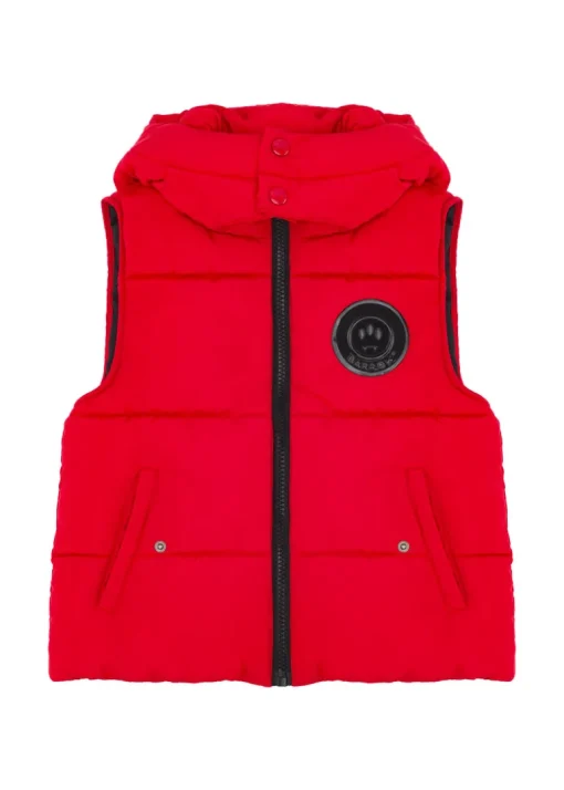 Barrow Kids Giubbino Gilet Rosso con Cappuccio per Bambini
