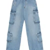 Barrow Kids Jeans Cargo Denim Chiaro per Bambini