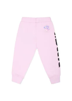Barrow Kids Pantaloni Rosa in Felpa con Stampa Logo per Neonate