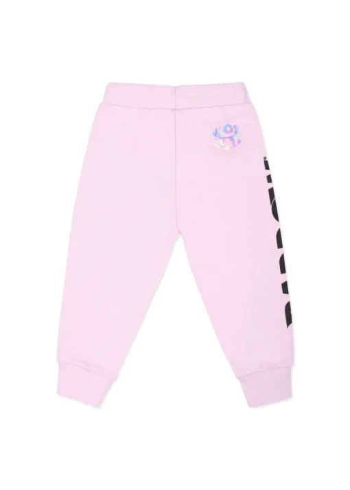 Barrow Kids Pantaloni Rosa in Felpa con Stampa Logo per Neonate