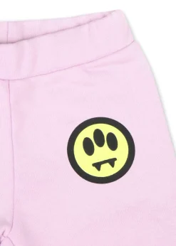 Barrow Kids Pantaloni Rosa in Felpa con Stampa Logo per Neonate