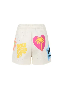 Barrow Kids Short Crema con Stampa e Strass per Bambine