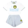 Barrow Kids T-shirt Bianca con Shorts Celeste per Neonate