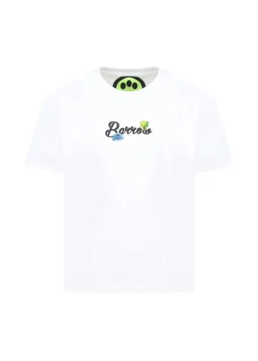 Barrow Kids T-shirt Bianca con Stampa Retro per Bambini