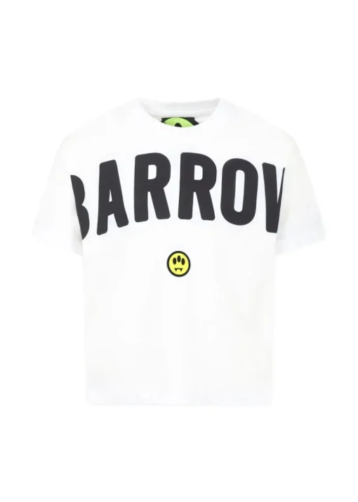 Barrow Kids T-shirt Bianca con Stampa e Smile